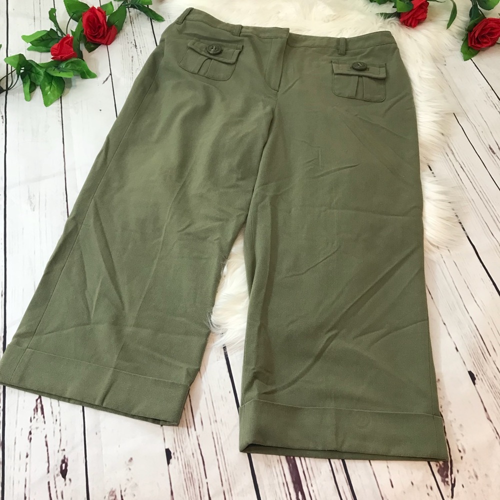 Dress Barn size 12 olive green dress crop